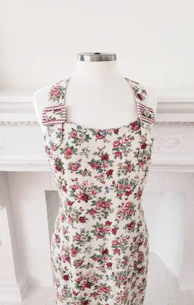 1990s Floral Print Jumper Adjustable Straps / 90s Overalls Style dress California Concepts / L / Edwina