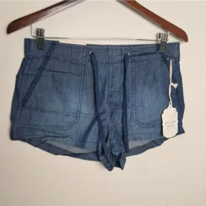 2 Altar'd State Shorts Size Medium NWT Dark Chambray/ Green Pull on Drawstring