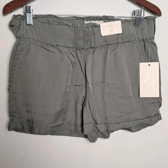 2 Altar'd State Shorts Size Medium NWT Dark Chambray/ Green Pull on Drawstring