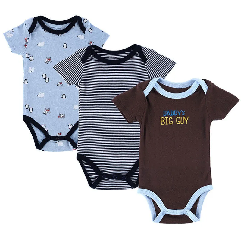 3PCS Baby Boy Rompers Baby Clothing Set Summer Cotton Baby Girl Boy Short Sleeve Car Printed Jumpsuit born Baby Clothes