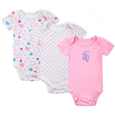 3PCS Baby Boy Rompers Baby Clothing Set Summer Cotton Baby Girl Boy Short Sleeve Car Printed Jumpsuit born Baby Clothes