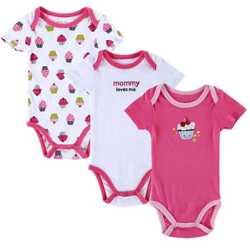 3PCS Baby Boy Rompers Baby Clothing Set Summer Cotton Baby Girl Boy Short Sleeve Car Printed Jumpsuit born Baby Clothes