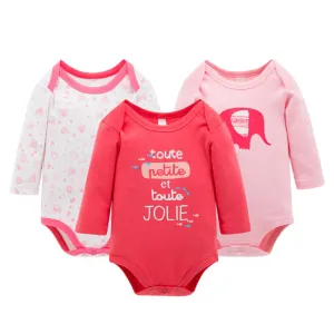 3pcs/Lot Thick Cotton Baby Rompers Summer Long Sleeve Baby Wear Infant Jumpsuit Boys Girls Clothes