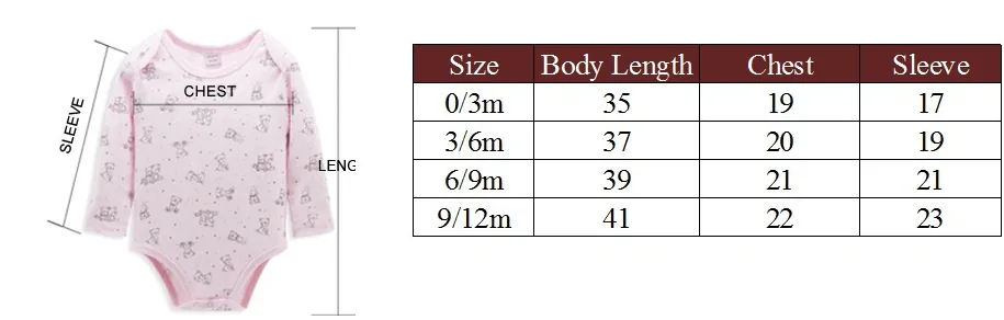 3pcs/Lot Thick Cotton Baby Rompers Summer Long Sleeve Baby Wear Infant Jumpsuit Boys Girls Clothes