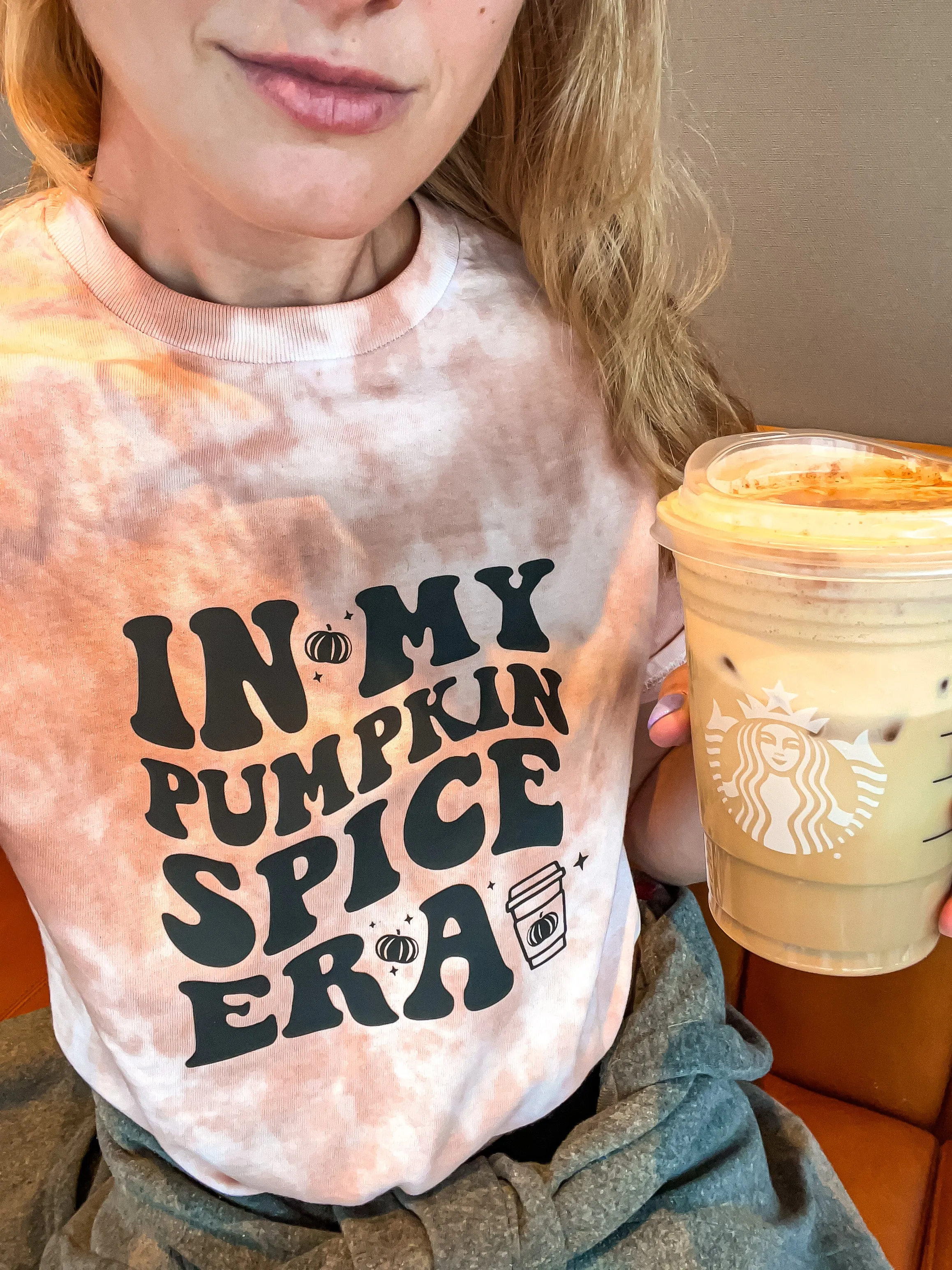 Adult Tie-Dye Short Sleeve Shirt - Pumpkin Spice Era