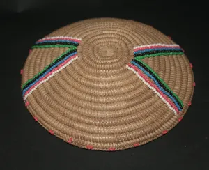 African Zulu Beer Pot Cover Imbenge Ilala Palm Grass