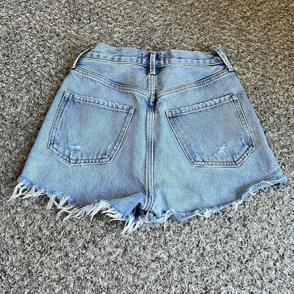 Agolde Cut Off Shorts Size 23 Button Fly High Waist Distressed Jaden Denim