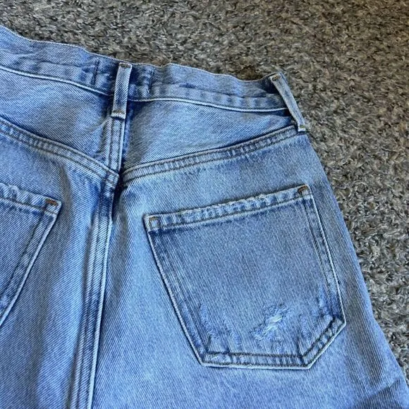 Agolde Cut Off Shorts Size 23 Button Fly High Waist Distressed Jaden Denim