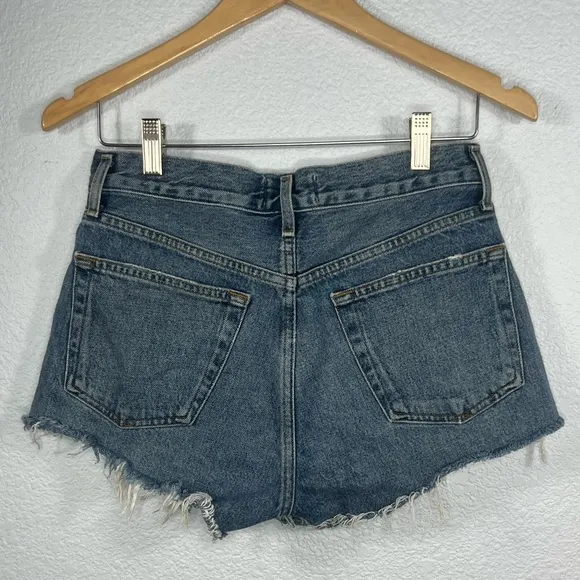 AGOLDE Parker Women’s Distressed Cutoff Raw Hem Shorts Sz 25 100% Organic Cotton