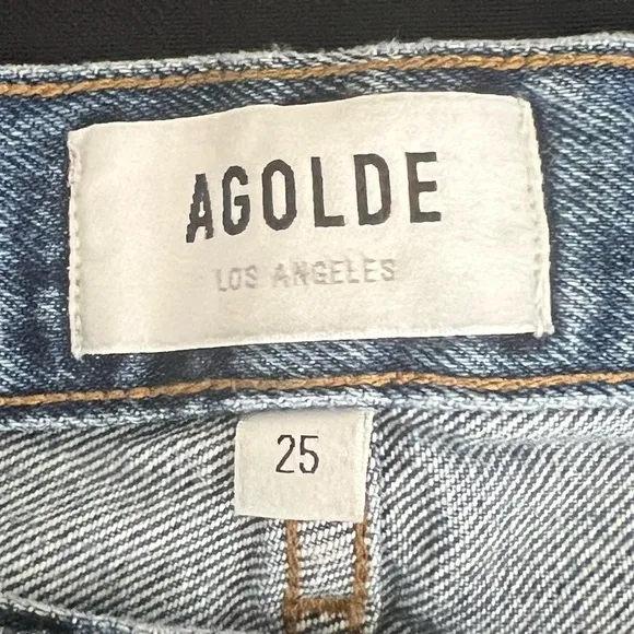 AGOLDE Parker Women’s Distressed Cutoff Raw Hem Shorts Sz 25 100% Organic Cotton