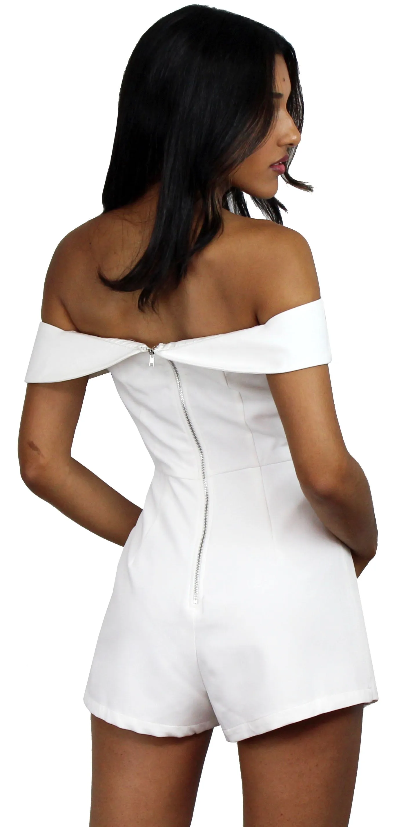Alleyoop White Off-the-Shoulder Romper