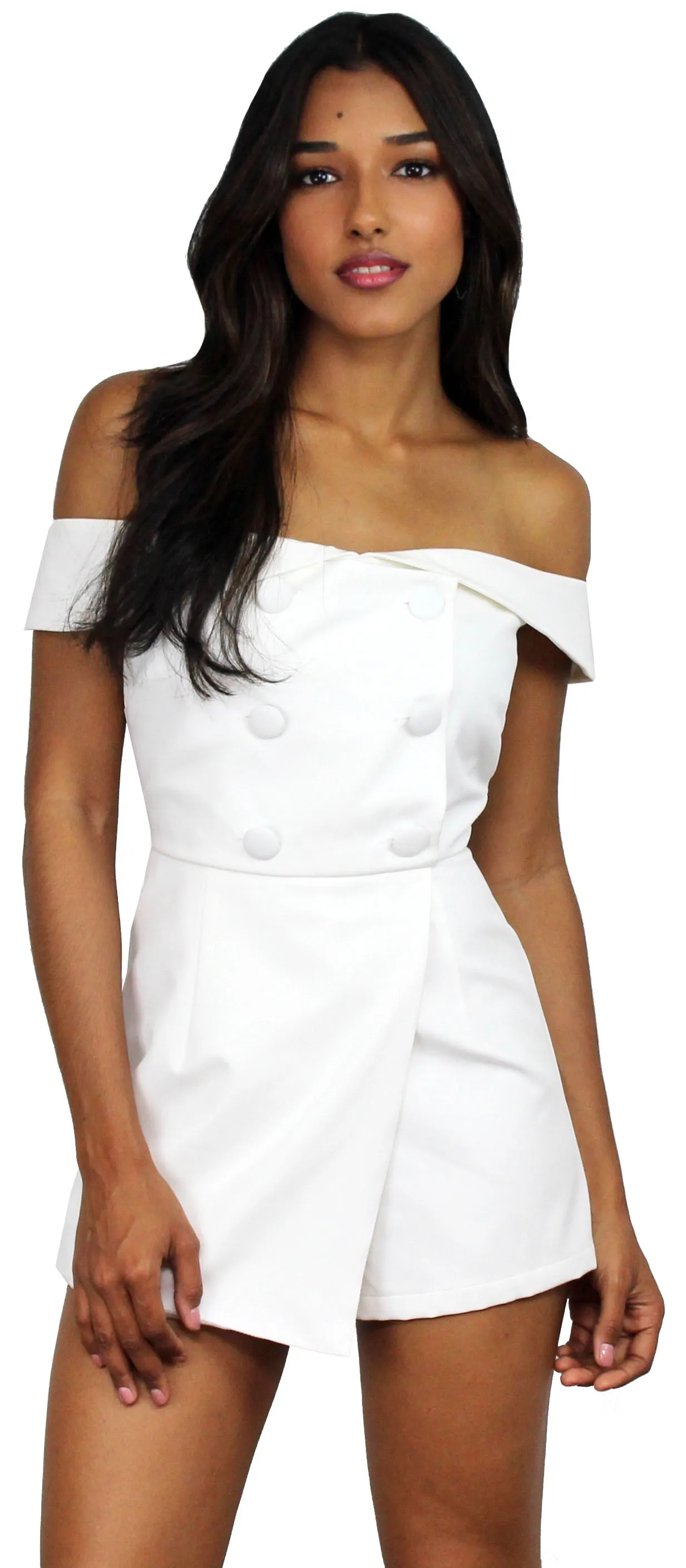 Alleyoop White Off-the-Shoulder Romper