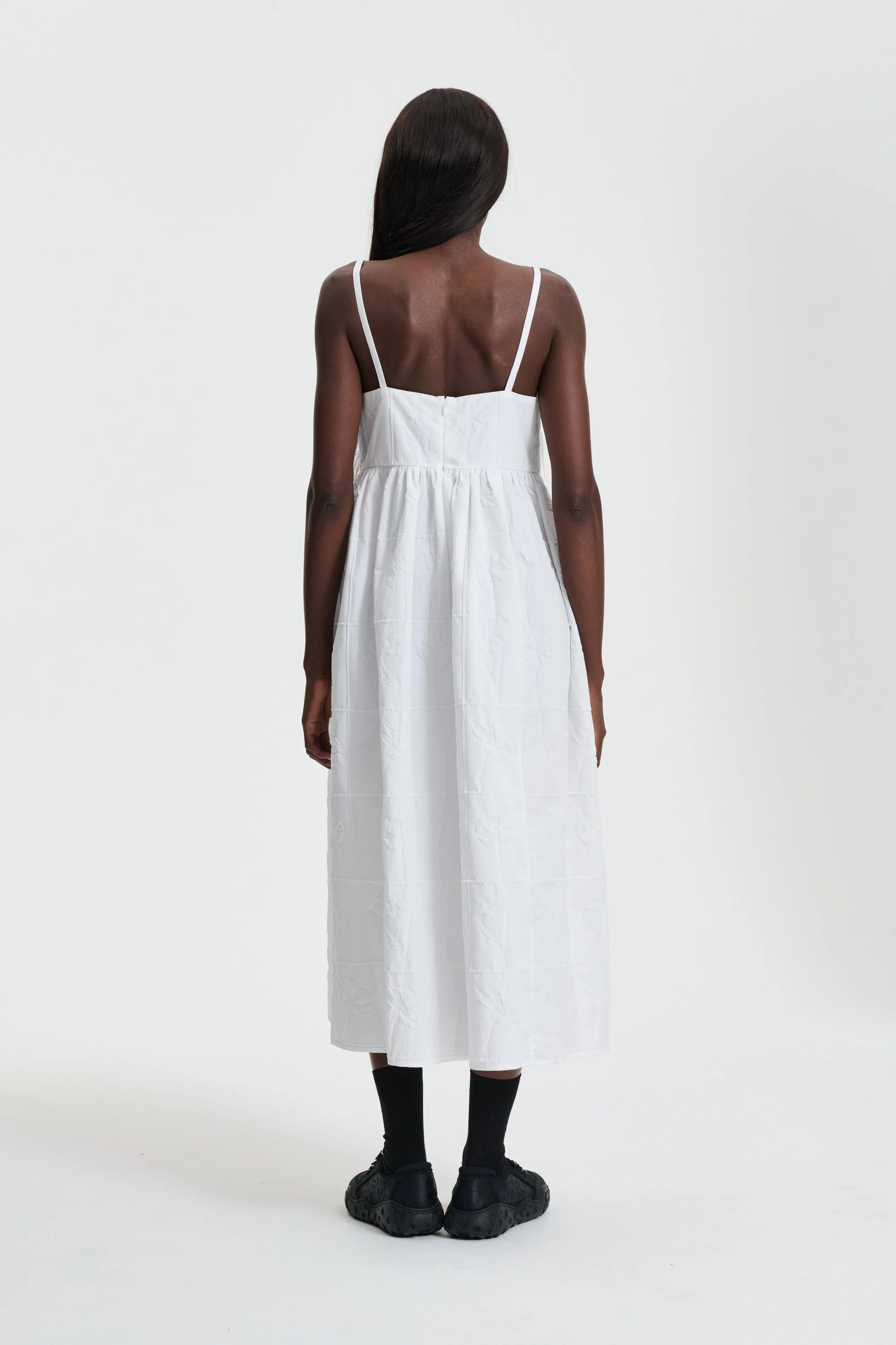 AMBRA | DRESS FLORA MATELASS… WHITE