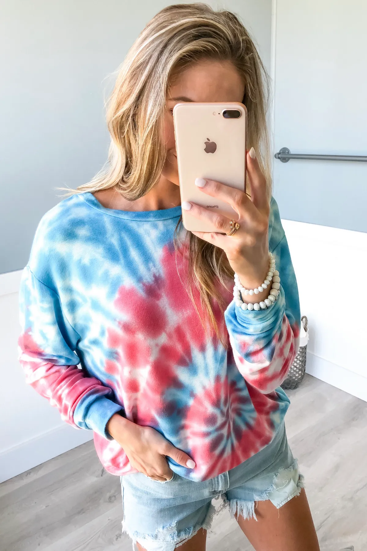 American Dreams Tie Dye Top- Red, White, & Blue