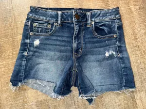 American Eagle (4) Distressed Denim Super Stretch Midi Jean Shorts