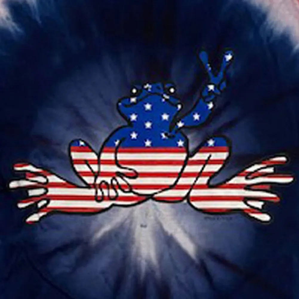 American Flag Frog Tie Dye Short Sleeve T-Shirt - 10270