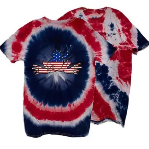 American Flag Frog Tie Dye Short Sleeve T-Shirt - 10270