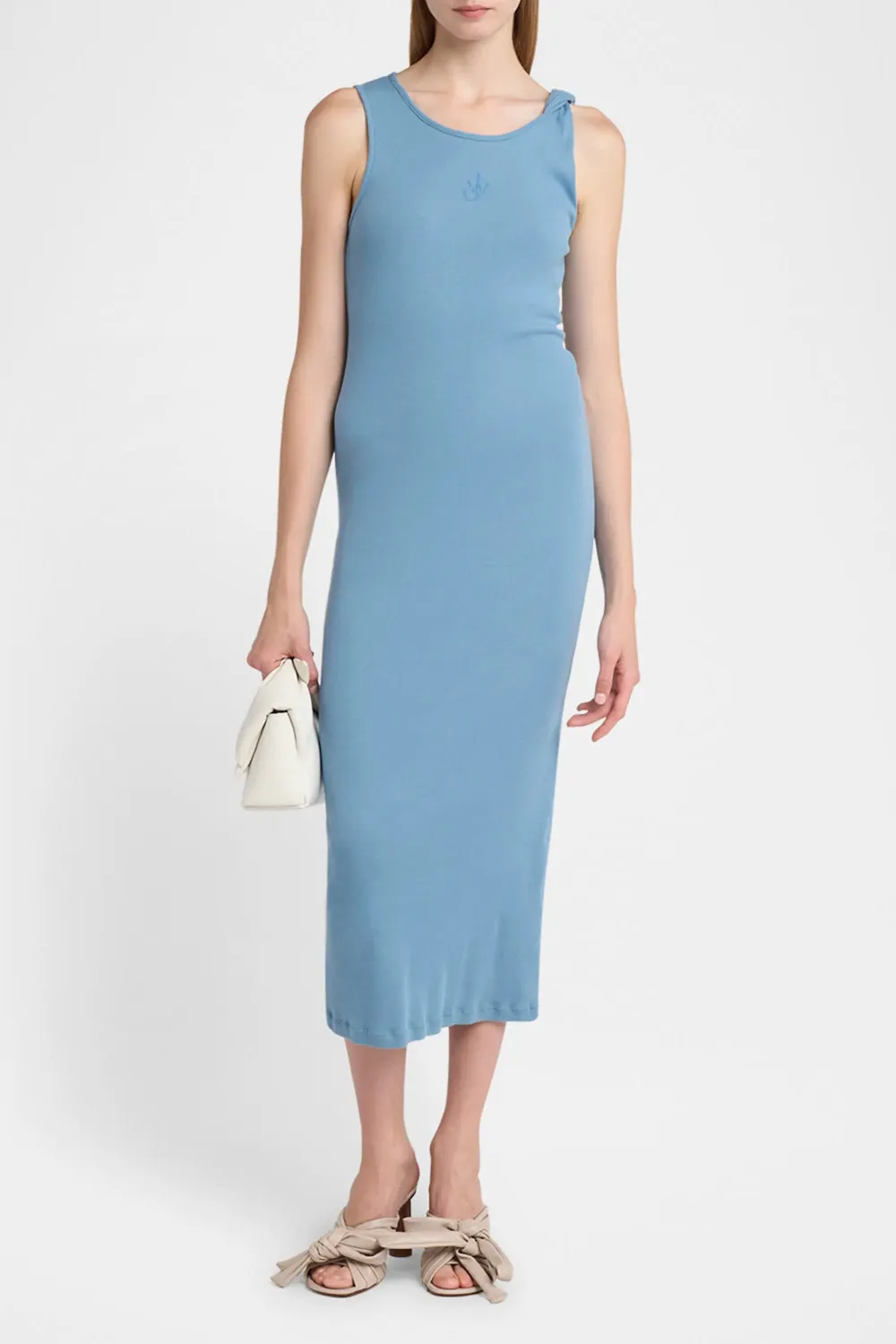 Anchor Embroidery Twisted Strap Dress