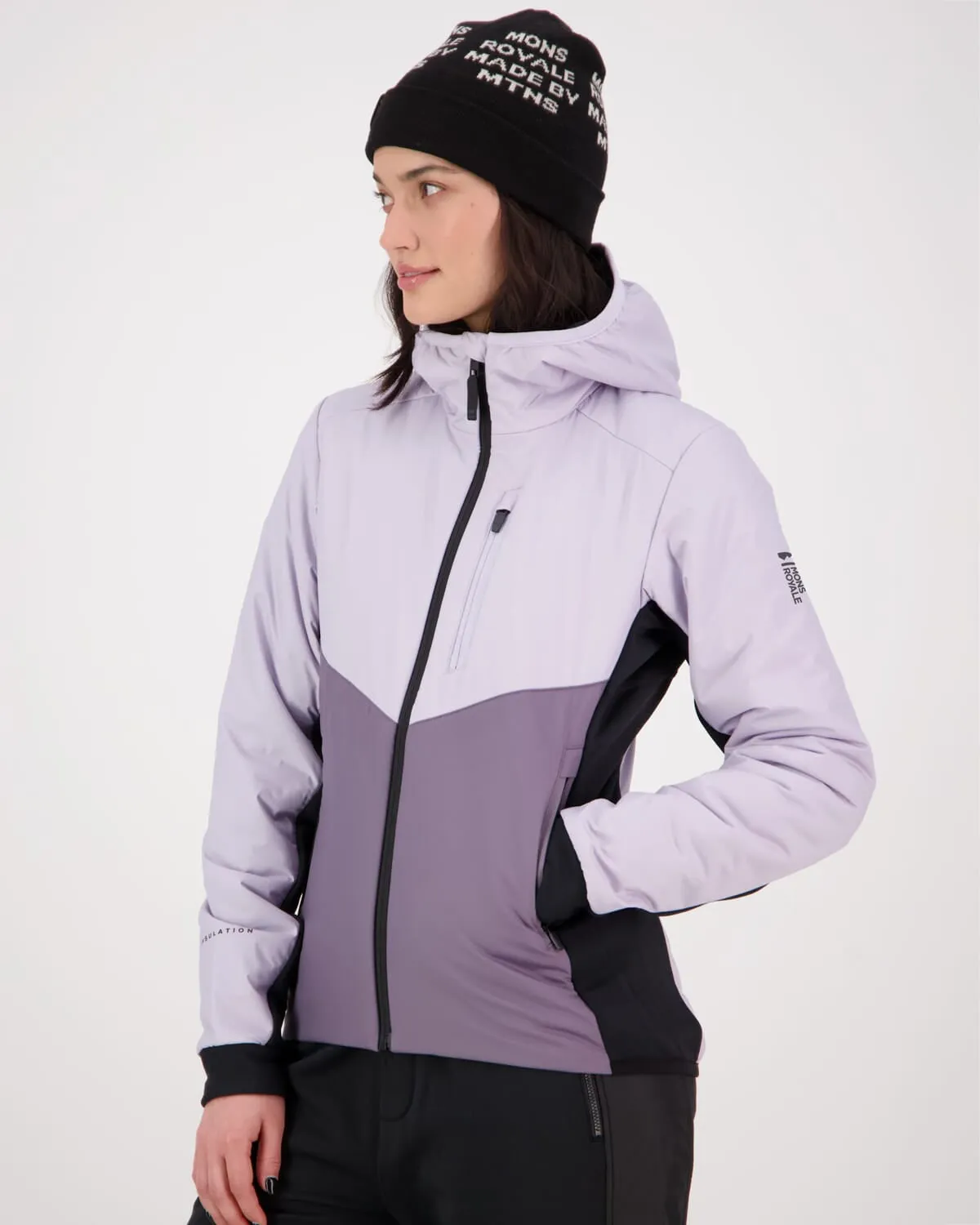 Arete Merino Insulated Hooded Jacket - Thistle Cloud