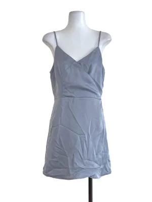 Ash Blue V Neck Romper