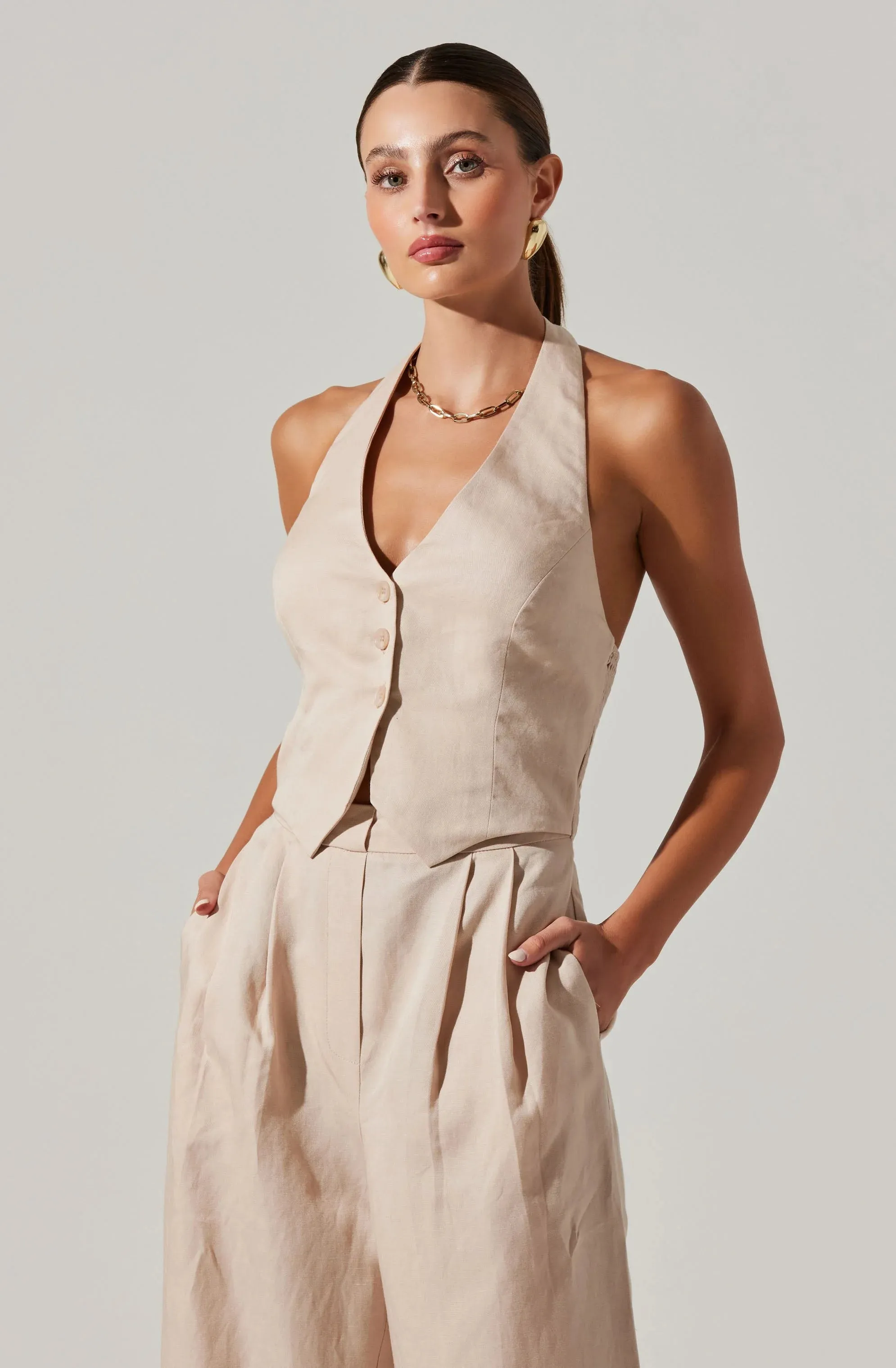 ASTR Tatum Halter Neck Jumpsuit
