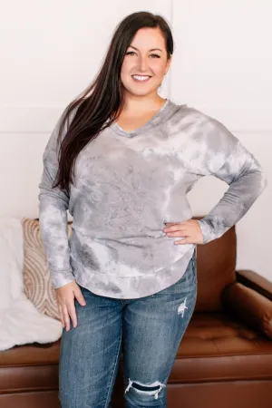 At Loose Ends Tie-Dye Raw Edge Top