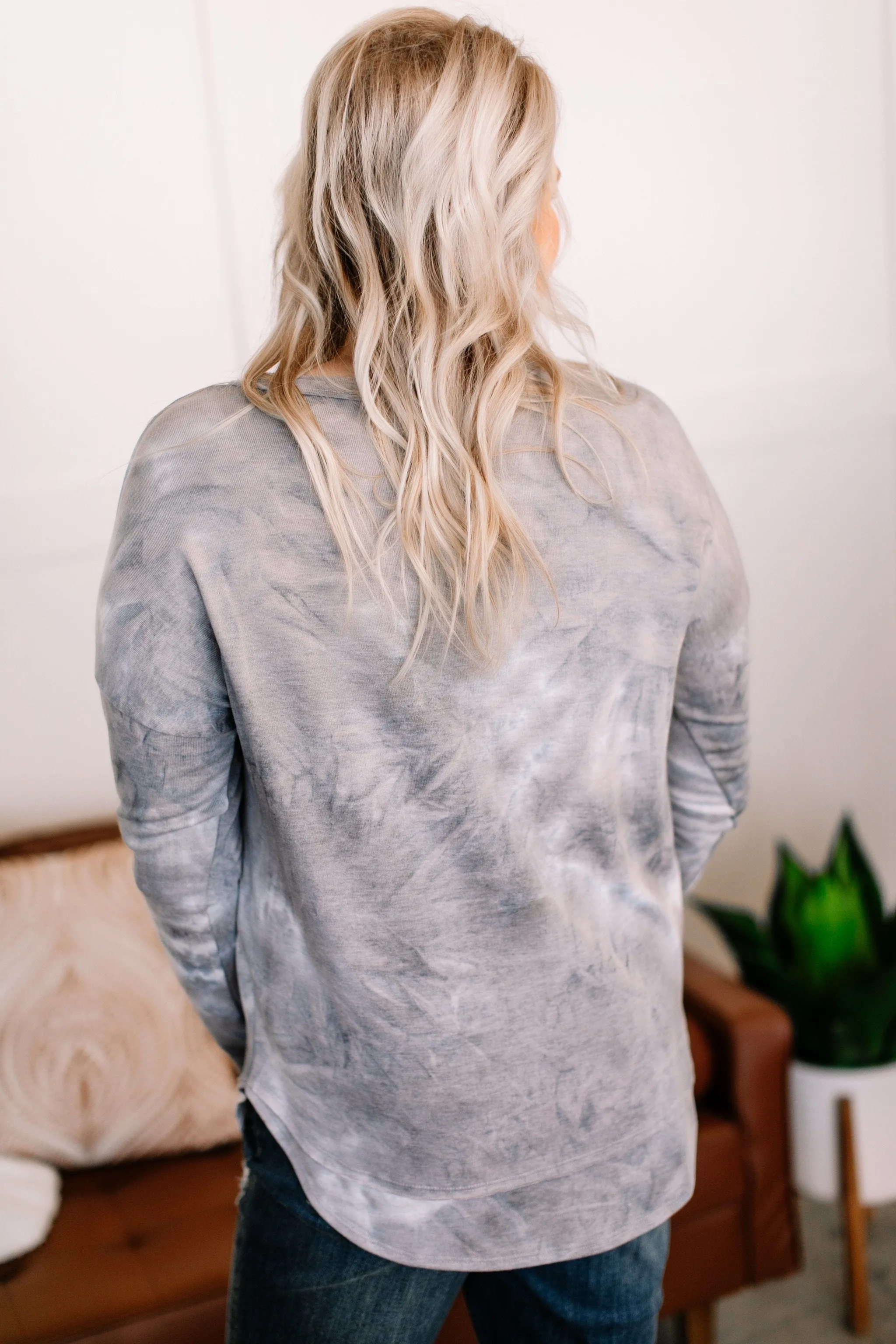 At Loose Ends Tie-Dye Raw Edge Top
