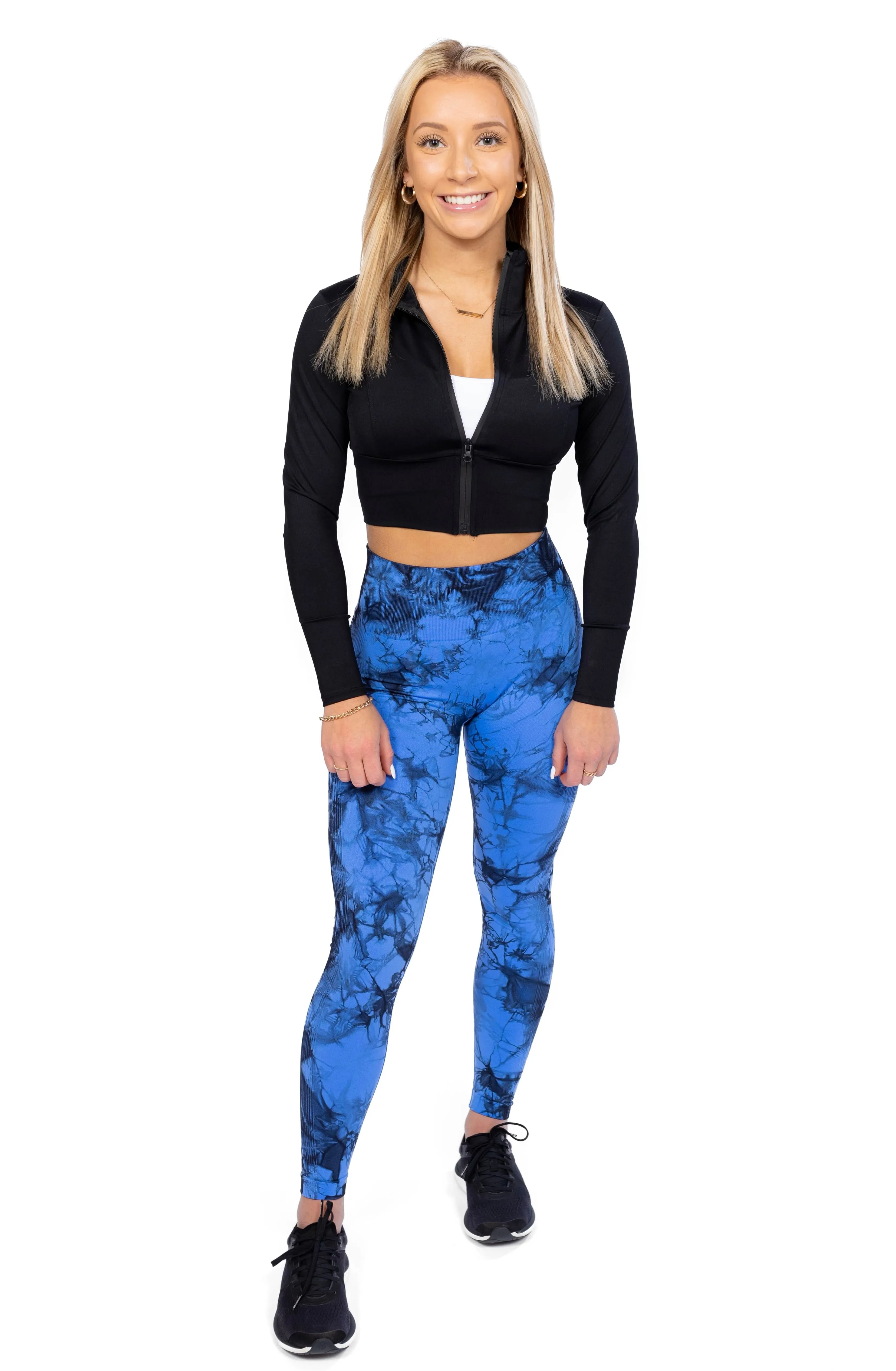 Azure Blue Tie-Dye Contour Leggings