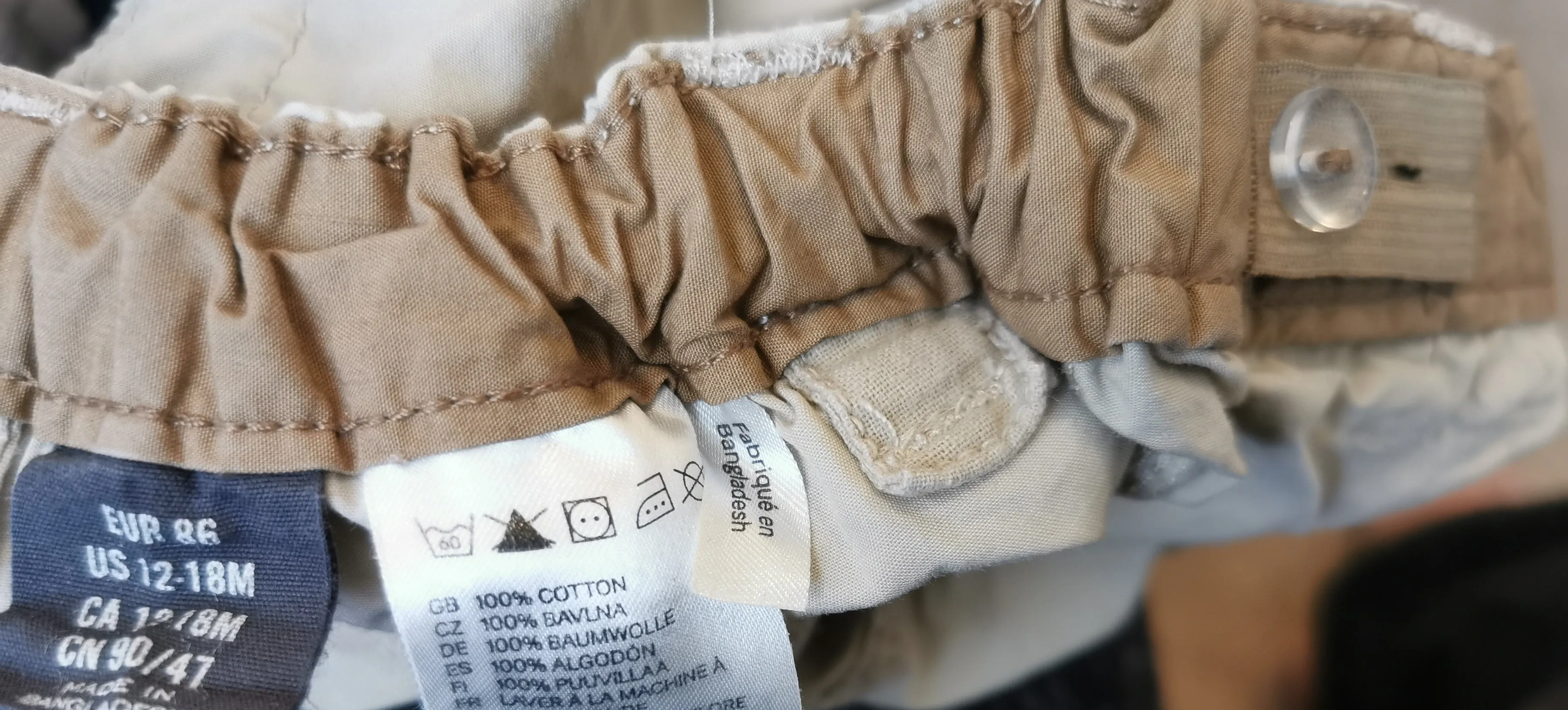 BABY BOY SIZE 12/18 MONTHS - H&M, Lightweight Cotton Pants / Shorts EUC B48