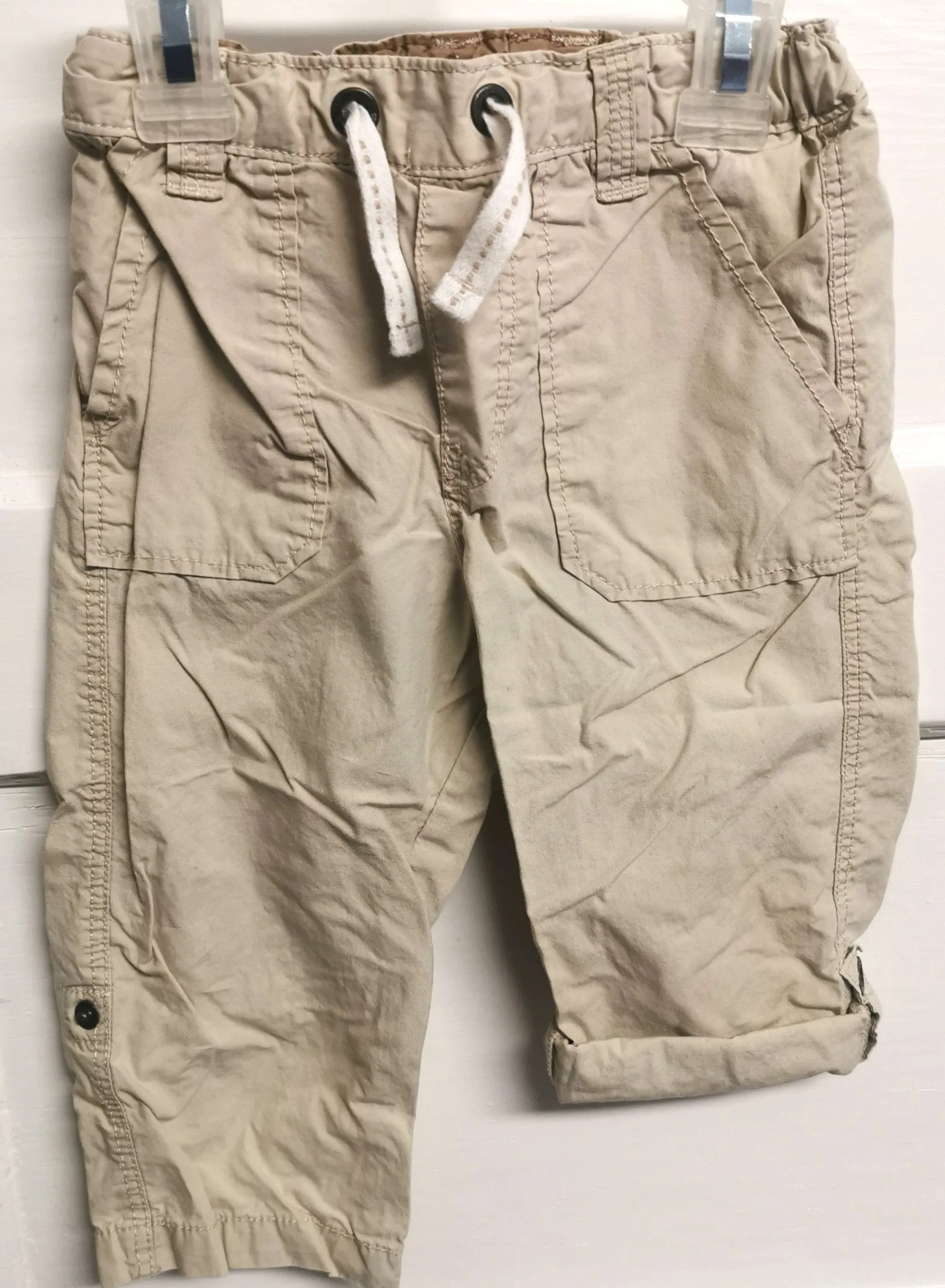 BABY BOY SIZE 12/18 MONTHS - H&M, Lightweight Cotton Pants / Shorts EUC B48