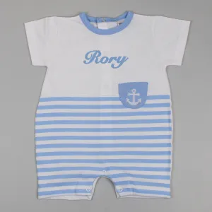 Baby Boys Personalised Romper -Boys Summer Outfit - Pex Ahoy