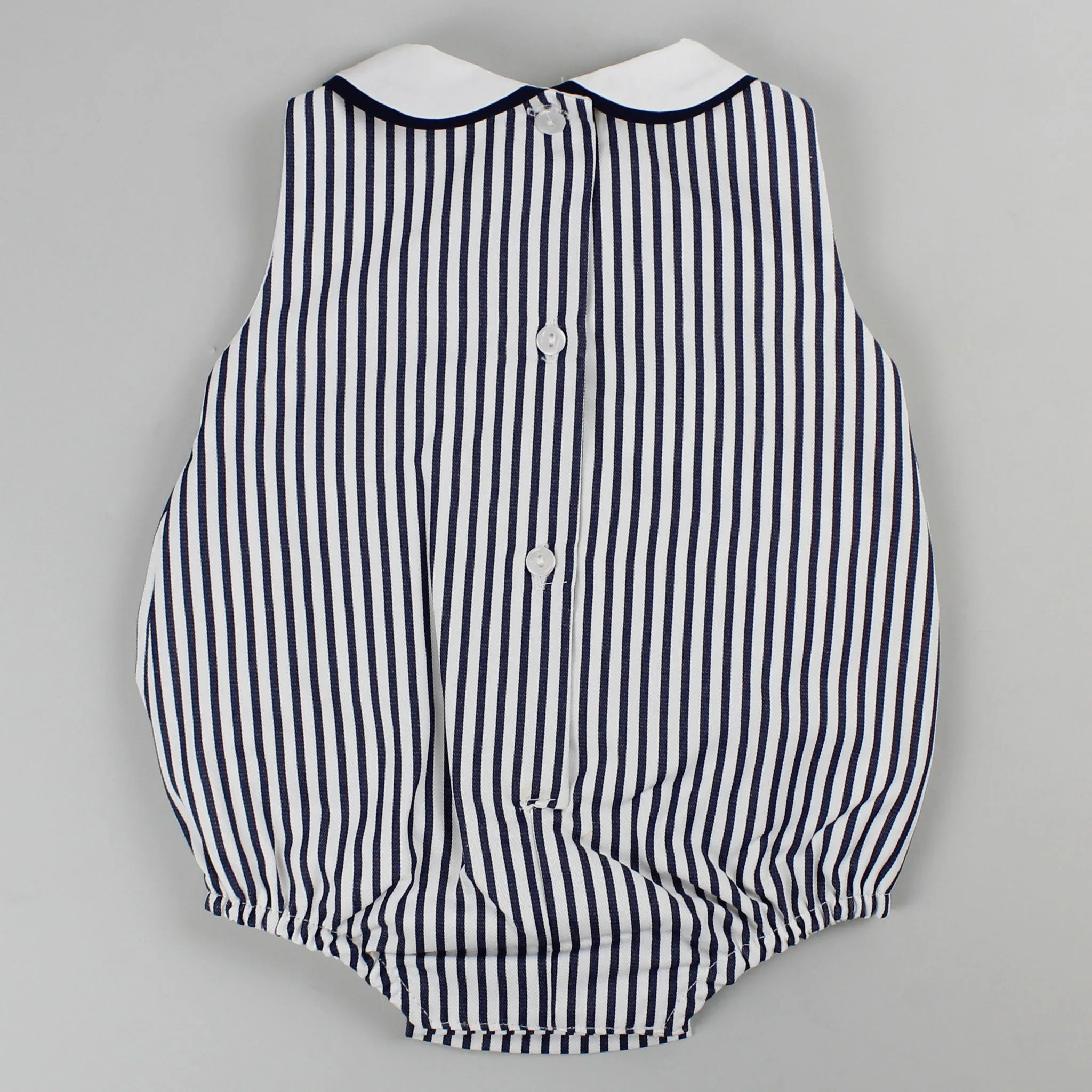Baby Boys Pinstripe Romper - Navy Blue