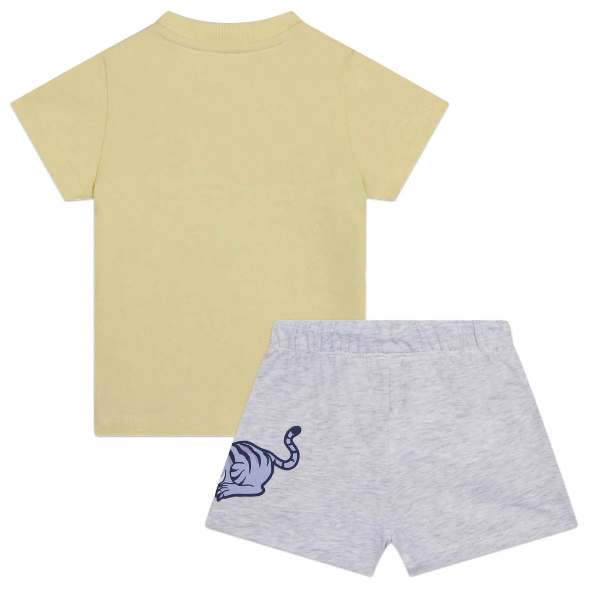Baby Boys Yellow And Grey Tiger Shorts Set