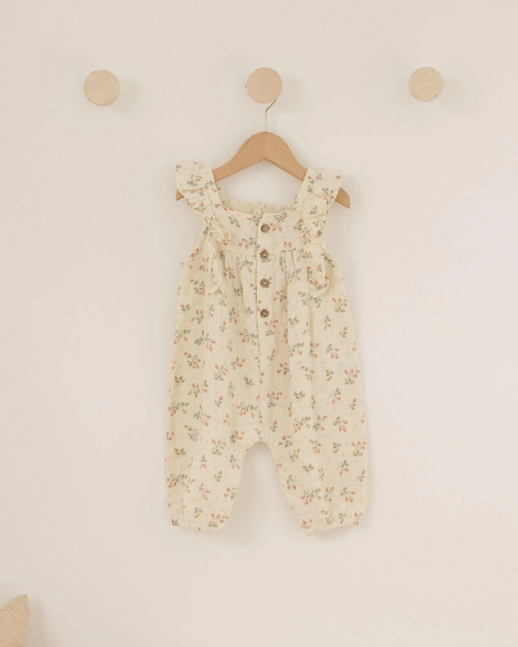 Baby Girl Jumpsuits and Rompers | Nova Romper - Strawberries | Quincy Mae
