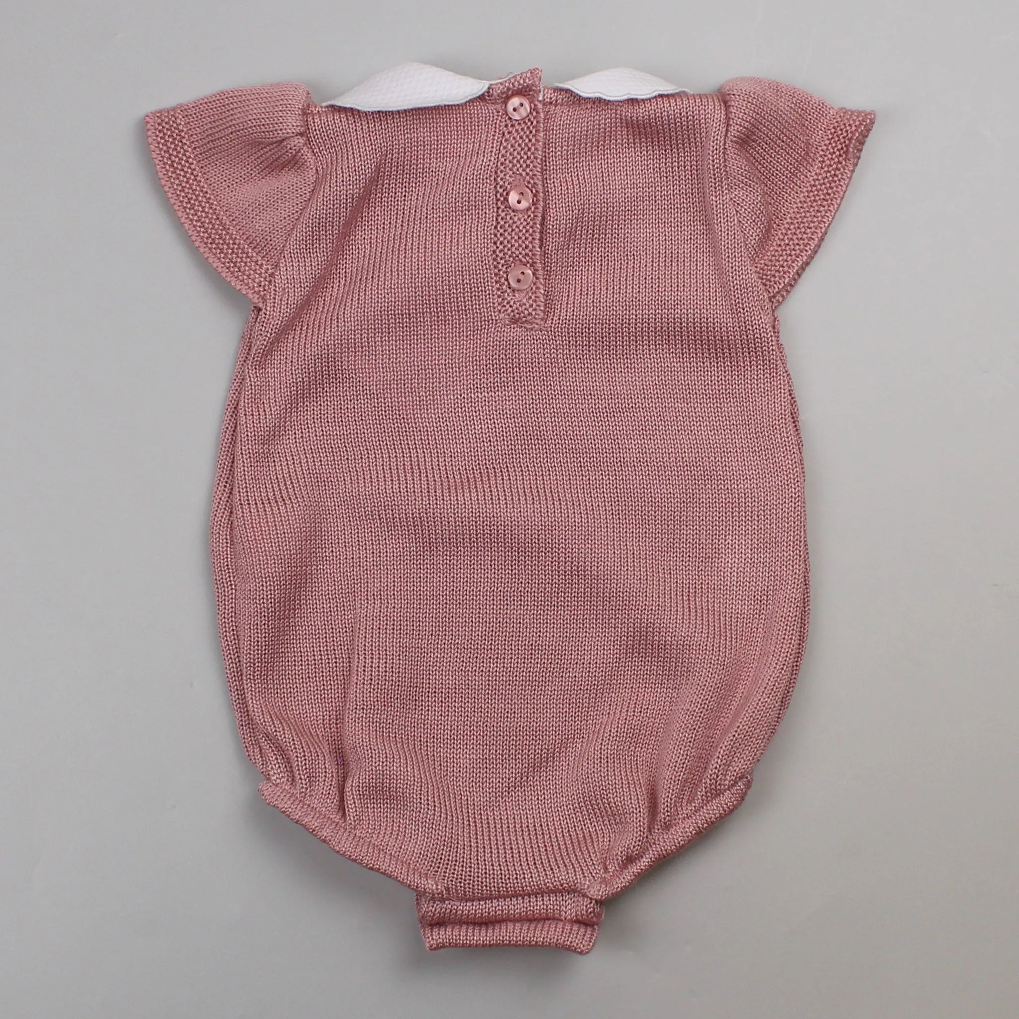 Baby Girl Knitted Romper - Dusky Pink - Pex Kamila