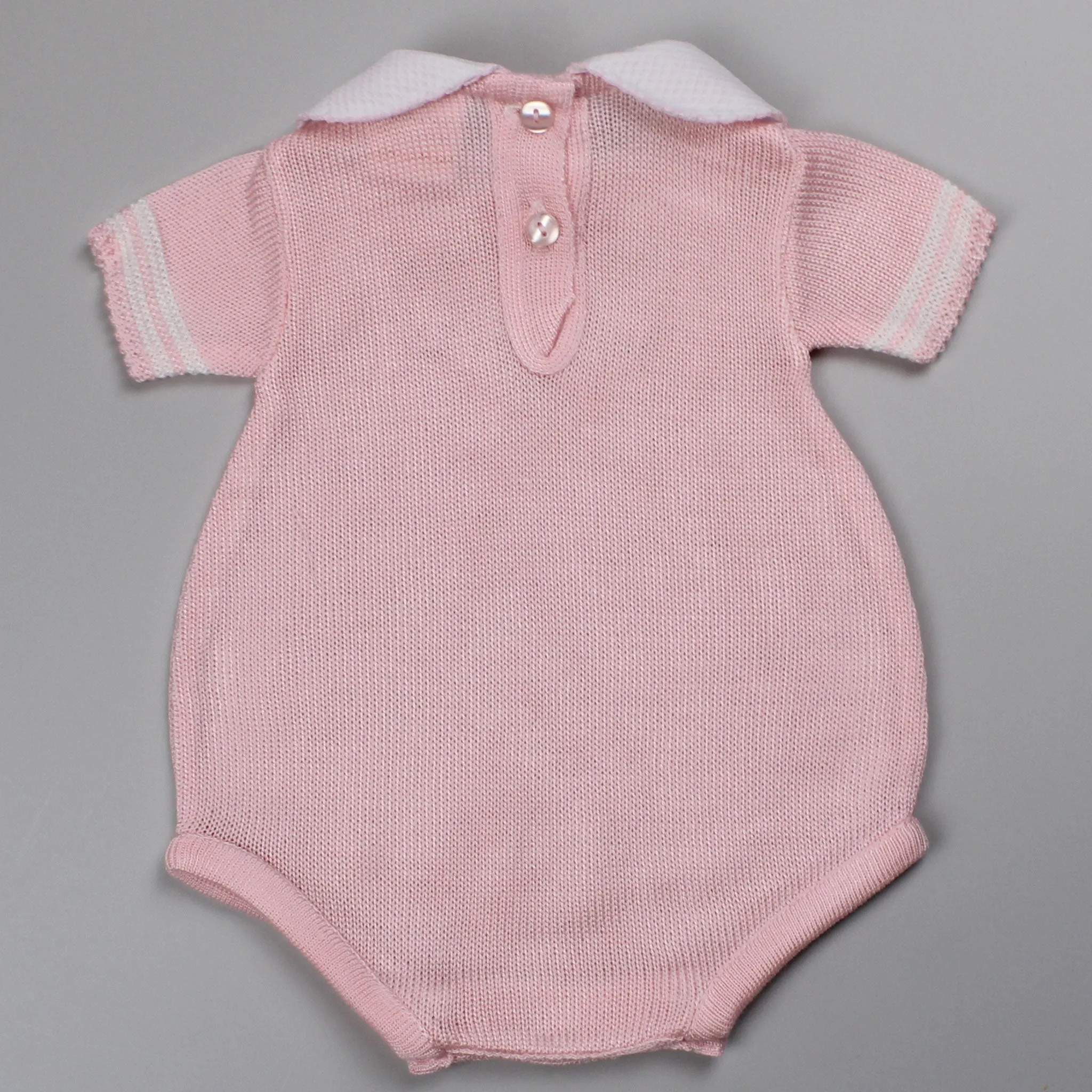 Baby Girls Knitted Romper - Pink