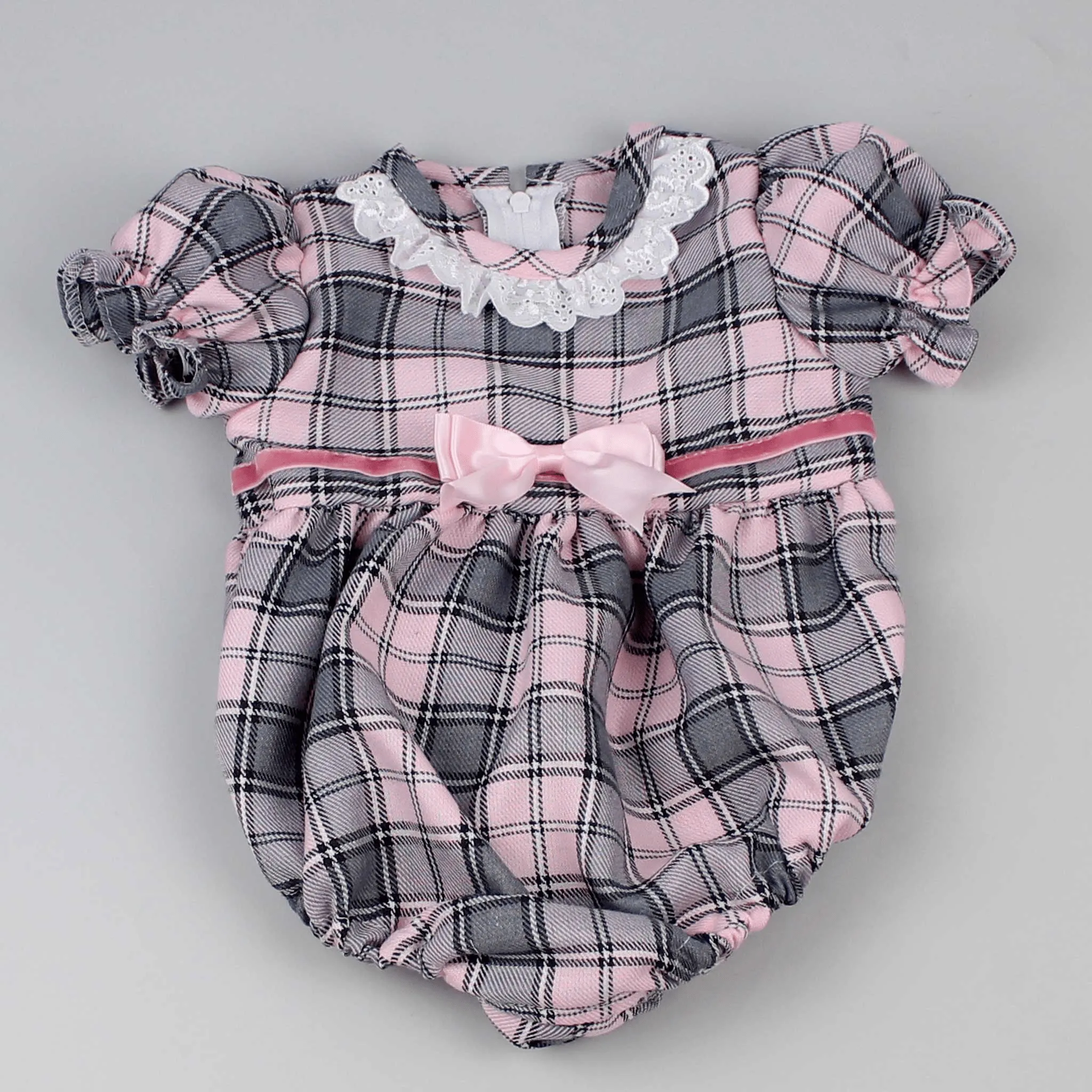 Baby Girls Tartan Romper - Pink
