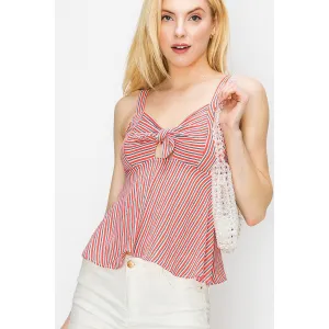 Beautiful Baby Doll Stripped Tank in Peony