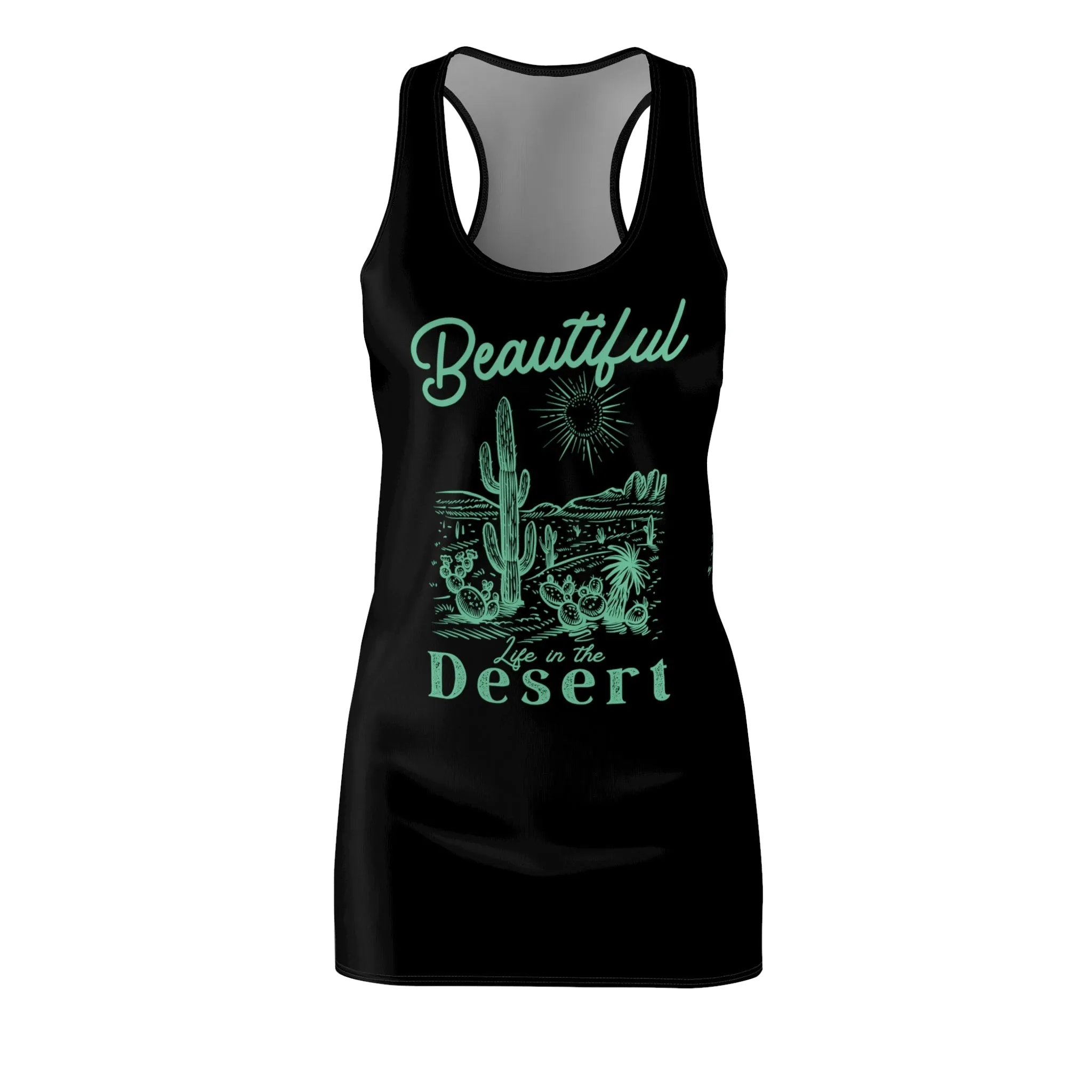 Beautiful Life in the Desert Women's Cut & Sew Racerback Dress (AOP)