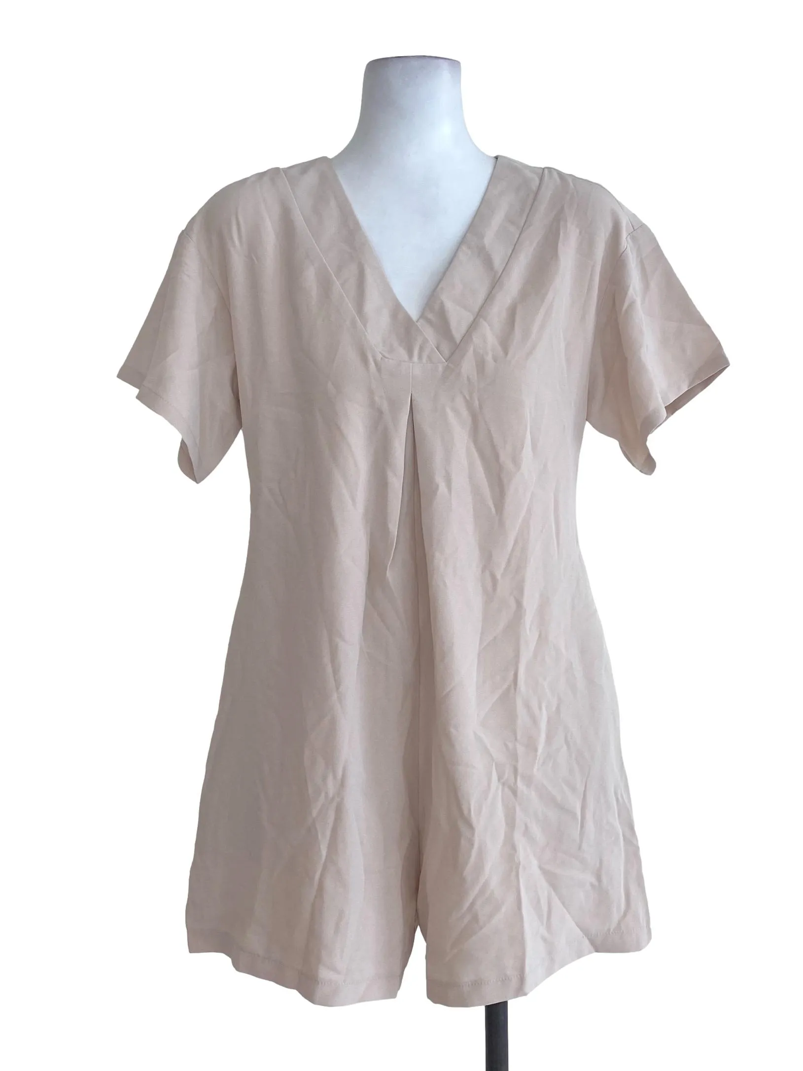 Beige Plain Romper
