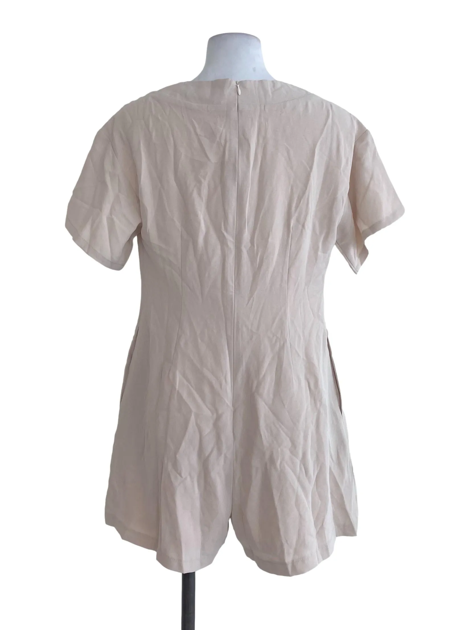 Beige Plain Romper