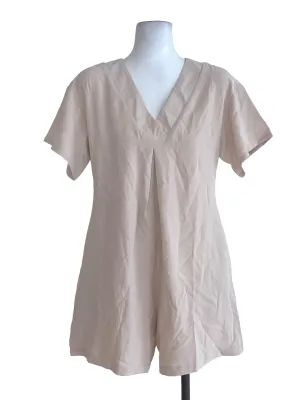 Beige Plain Romper
