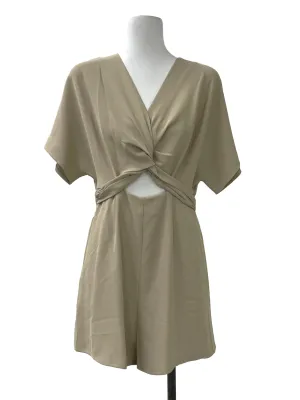 Beige Twisted Knot Romper LB
