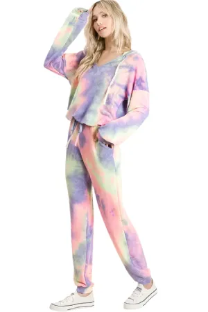 BiBi Tie Dye French Terry Top and Bottom Set