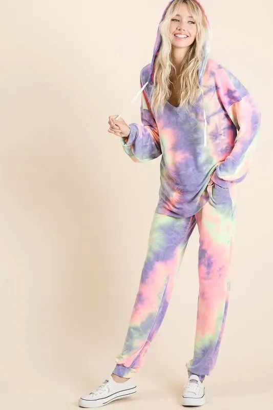 BiBi Tie Dye French Terry Top and Bottom Set