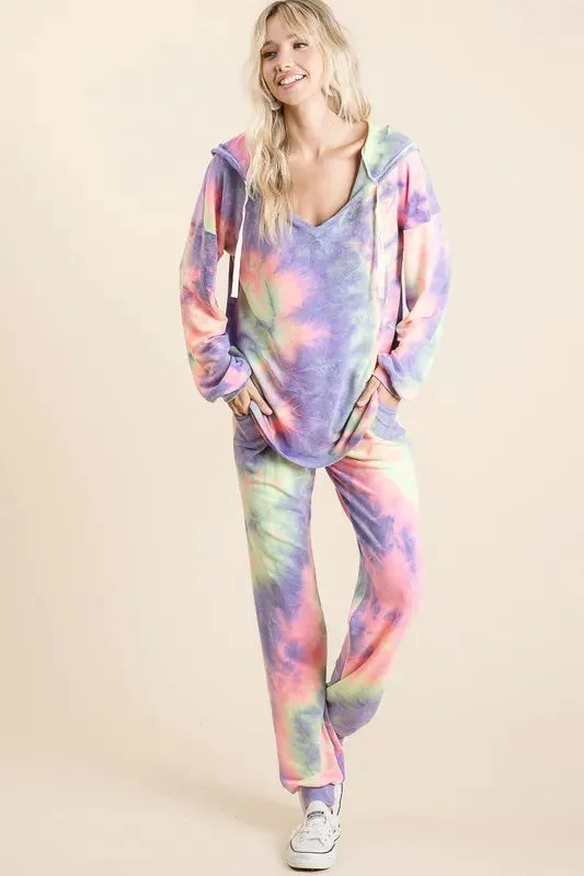 BiBi Tie Dye French Terry Top and Bottom Set