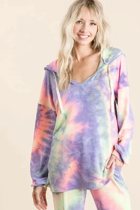 BiBi Tie Dye French Terry Top and Bottom Set