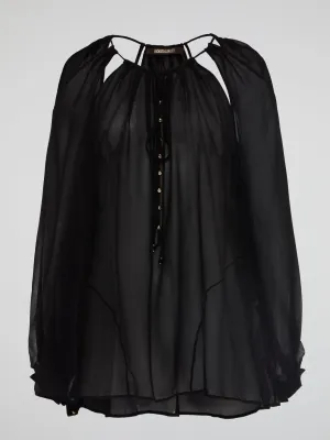 Black Cut Out Blouse