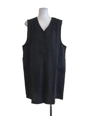 Black Plain Pinafore Romper