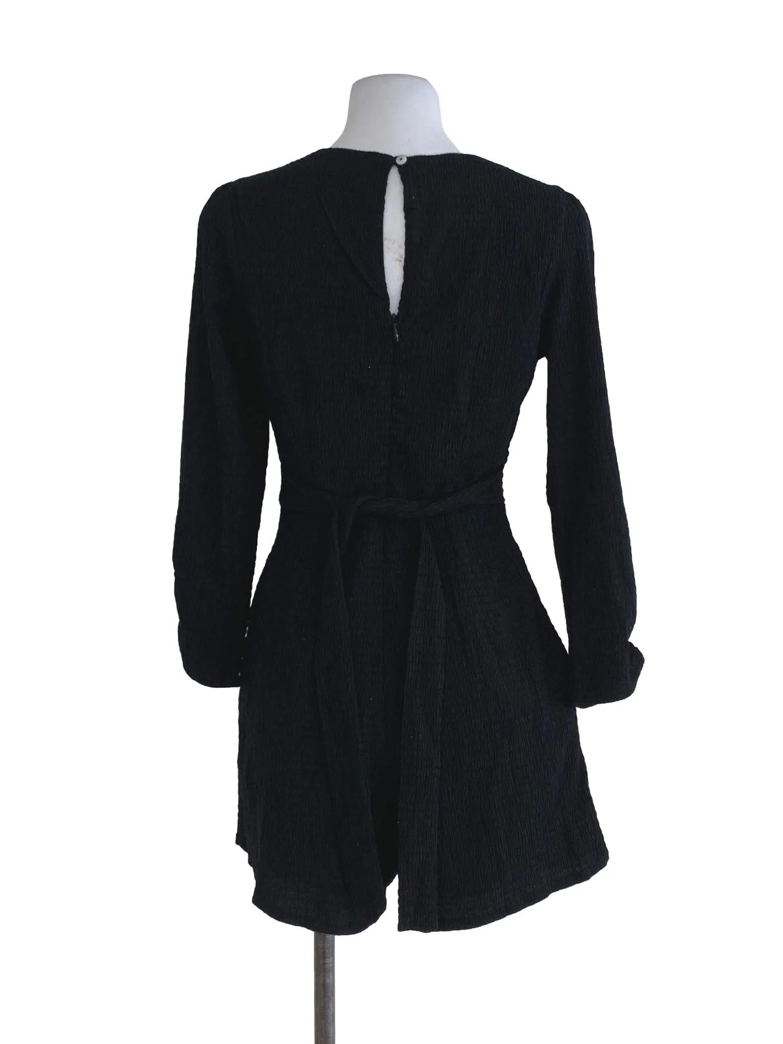 Black Plain Romper